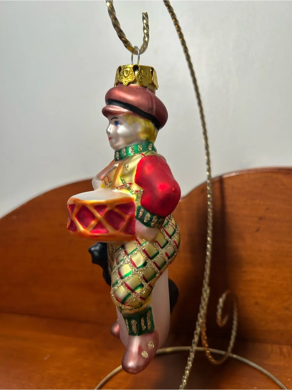 Drummer with Scotty Dog Ornament 5.75” tall x 2.75” wide x 2” depth